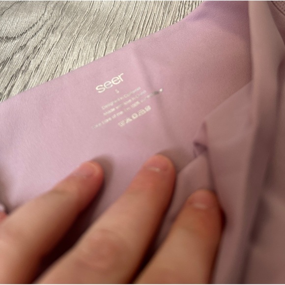 seer pastel pink ribbon tie up legging size small - Picture 6 of 7